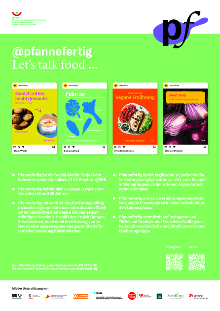 @pfannefertig – Let’s Talk Food – Schweizerische Ernährungsgesellschaft SGE – SSN